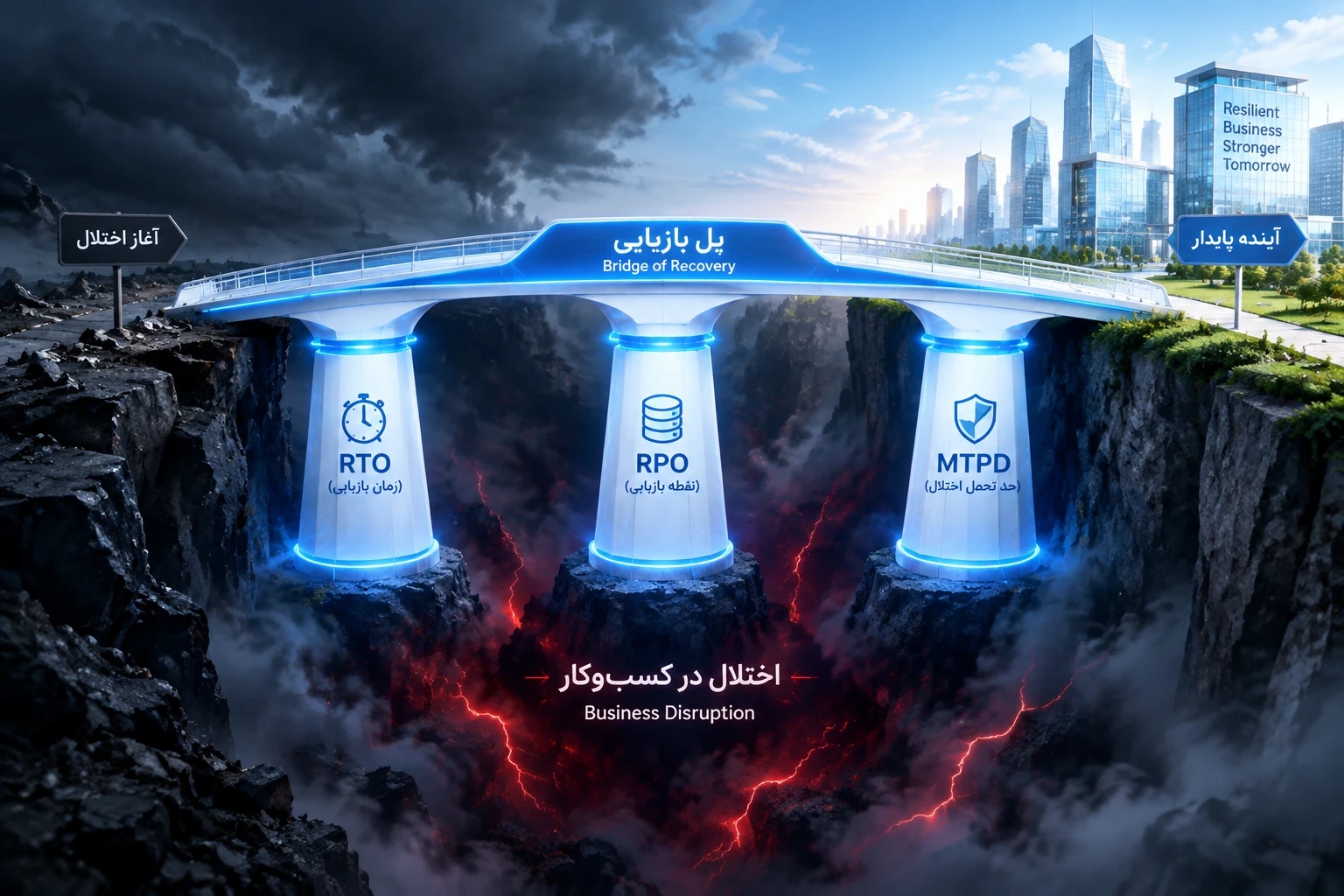   سه ستون اصلی پل بازیابی در BIA: شاخص‌های RTO، RPO و MTPD